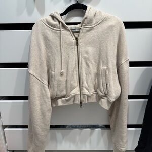 Cozy Beige Cropped Hoodie